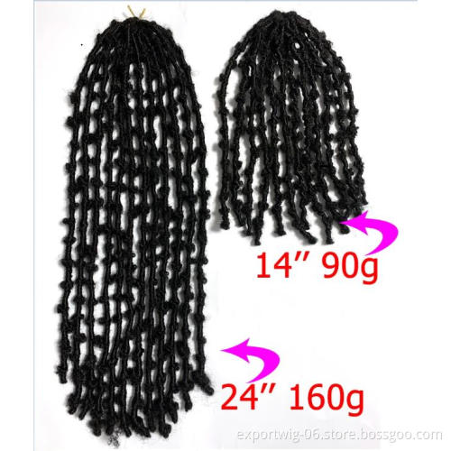 Synthetic Butterfly Locs Braiding Hair Extension Curl Locs Crochet Hair Goddess Ombre Wholesale Butterfly Locs Bulk For Woman